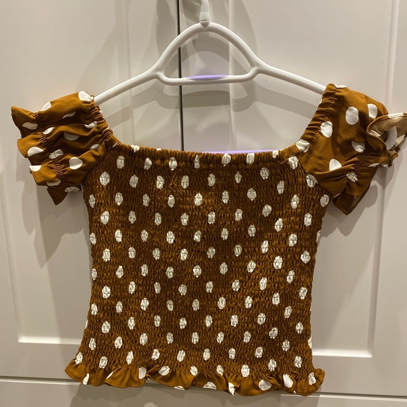 Maggie Smocked Top in Brown By the way. - Picture 2 of 3